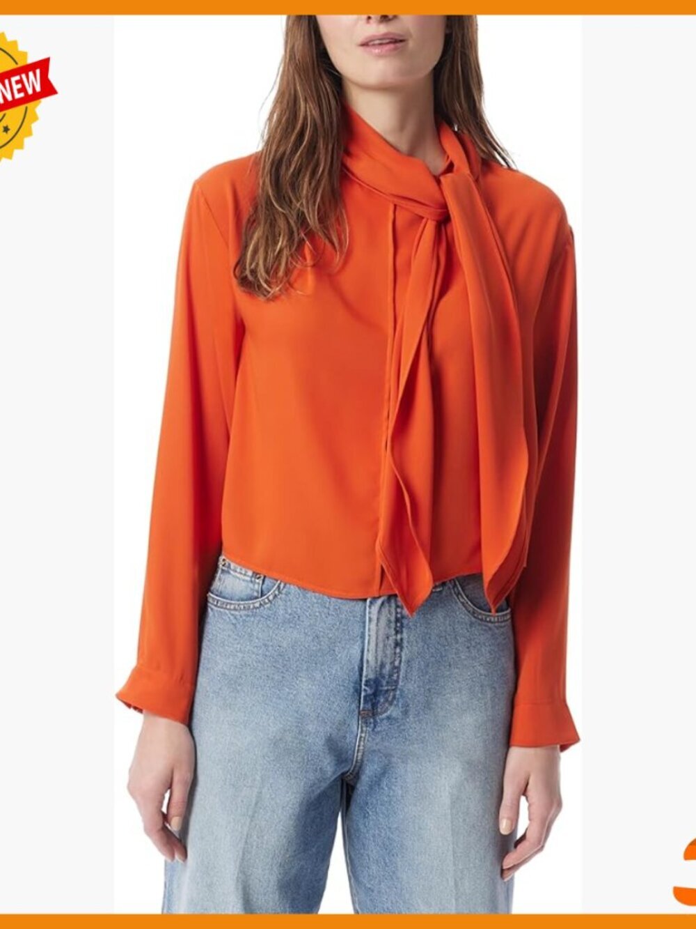 Long Sleeve Scarf Neck Blouse Loose Fit Pullover Top Work Evening Wear